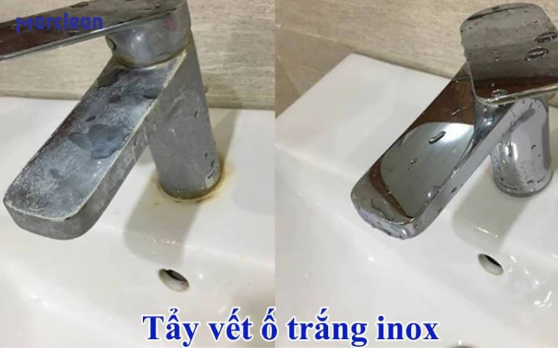 tẩy canxi vòi hoa sen, vòi inox bằng baking soda